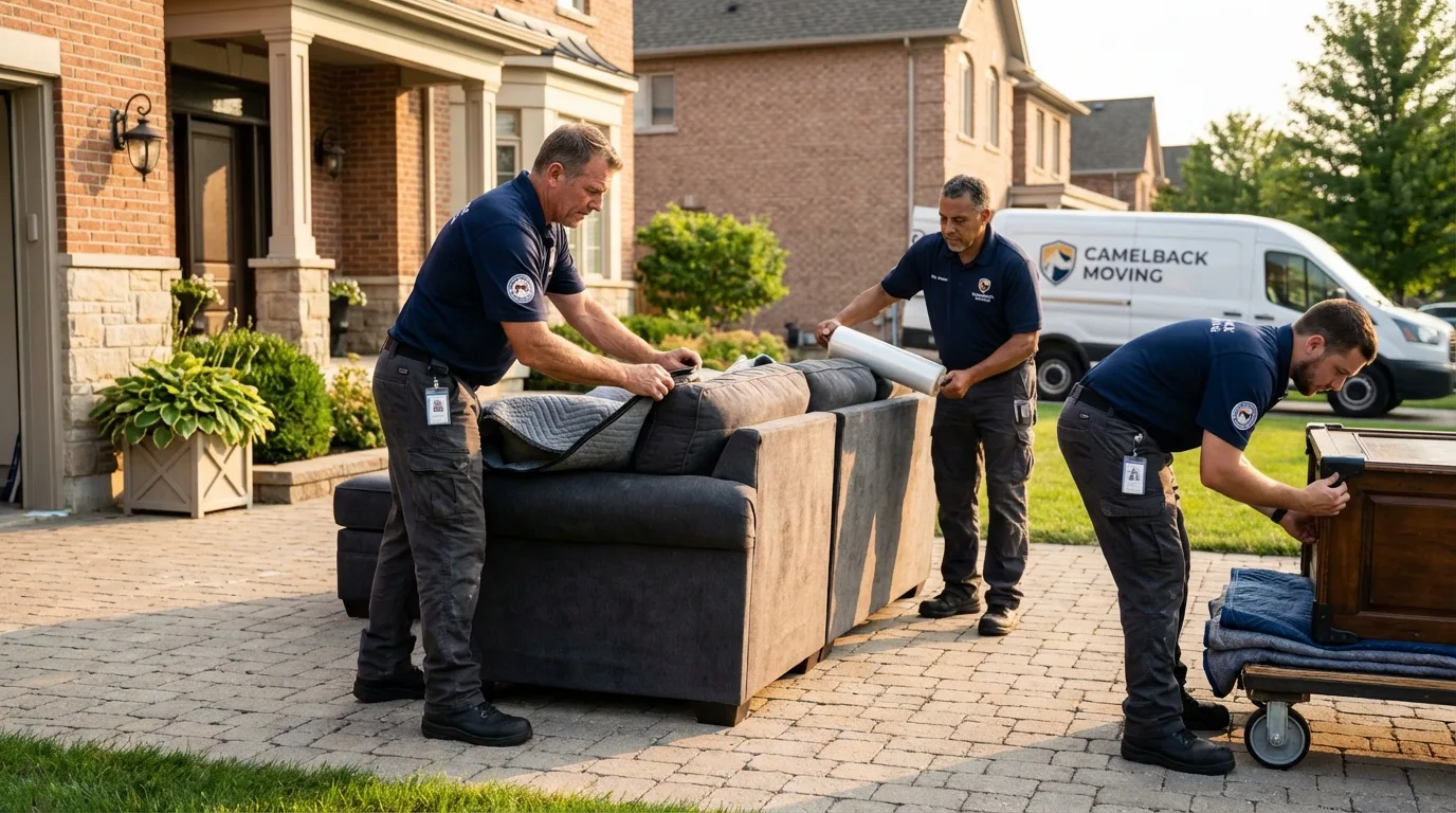 Large estate moving crew wrapping furniture in Laytonville, CA